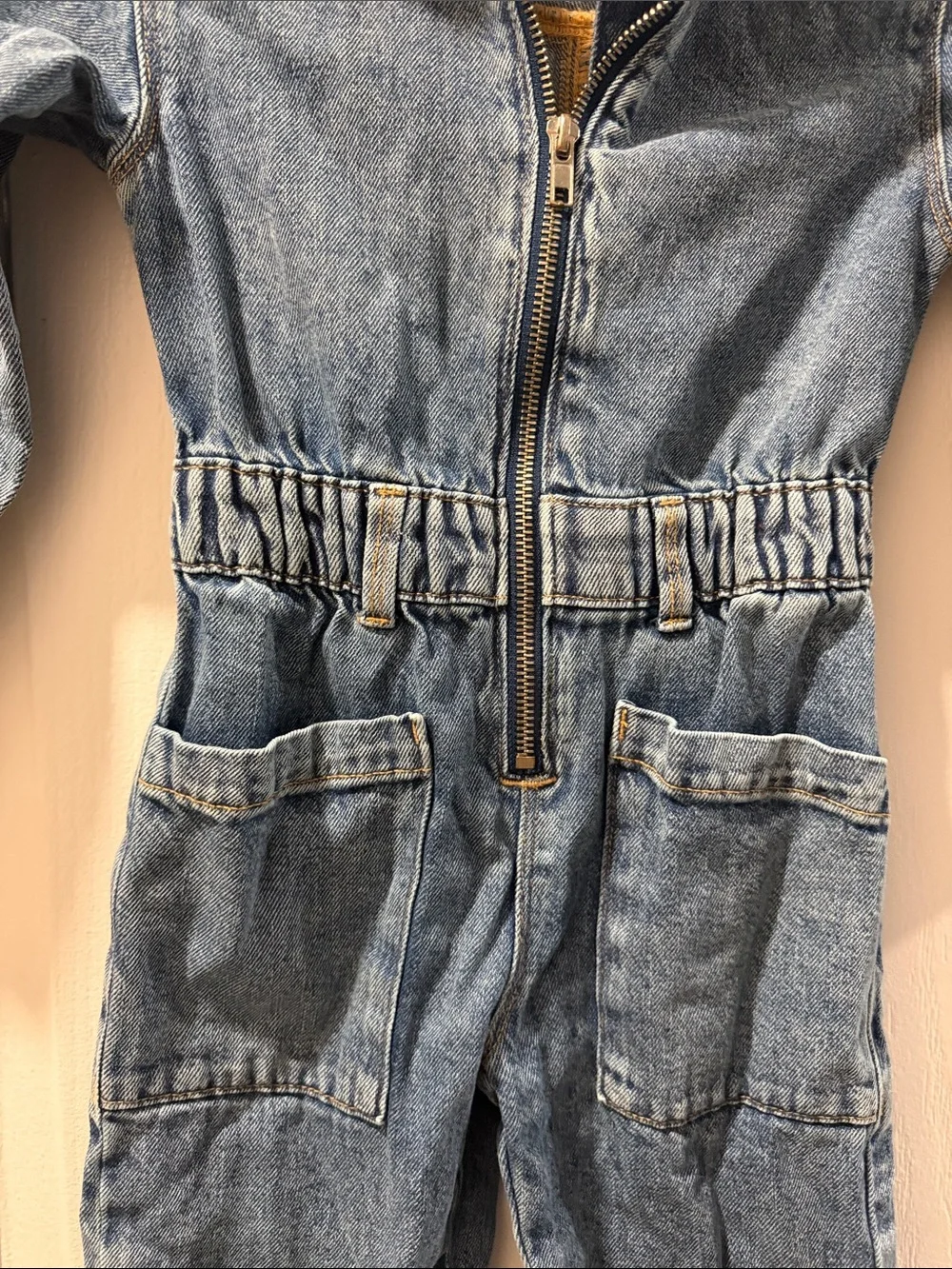 Zara Light Blue Denim Jumpsuit for Kids Size 3-4